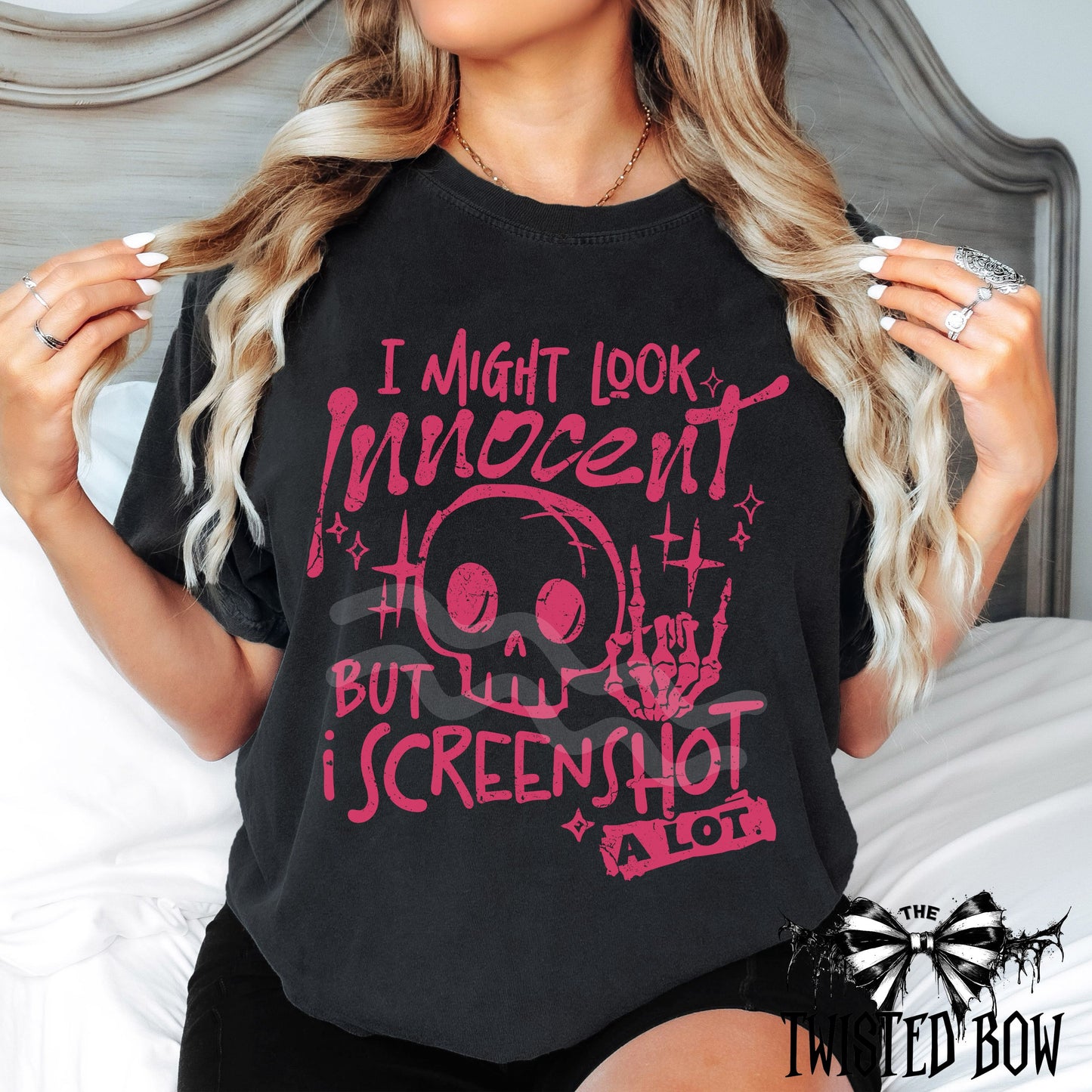 'I Might Look Innocent But I Screenshot A Lot' Shirt | Vintage Washed Tee