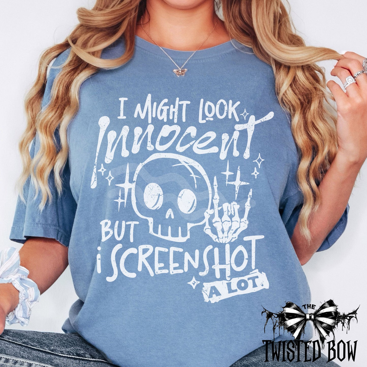 'I Might Look Innocent But I Screenshot A Lot' Shirt | Vintage Washed Tee