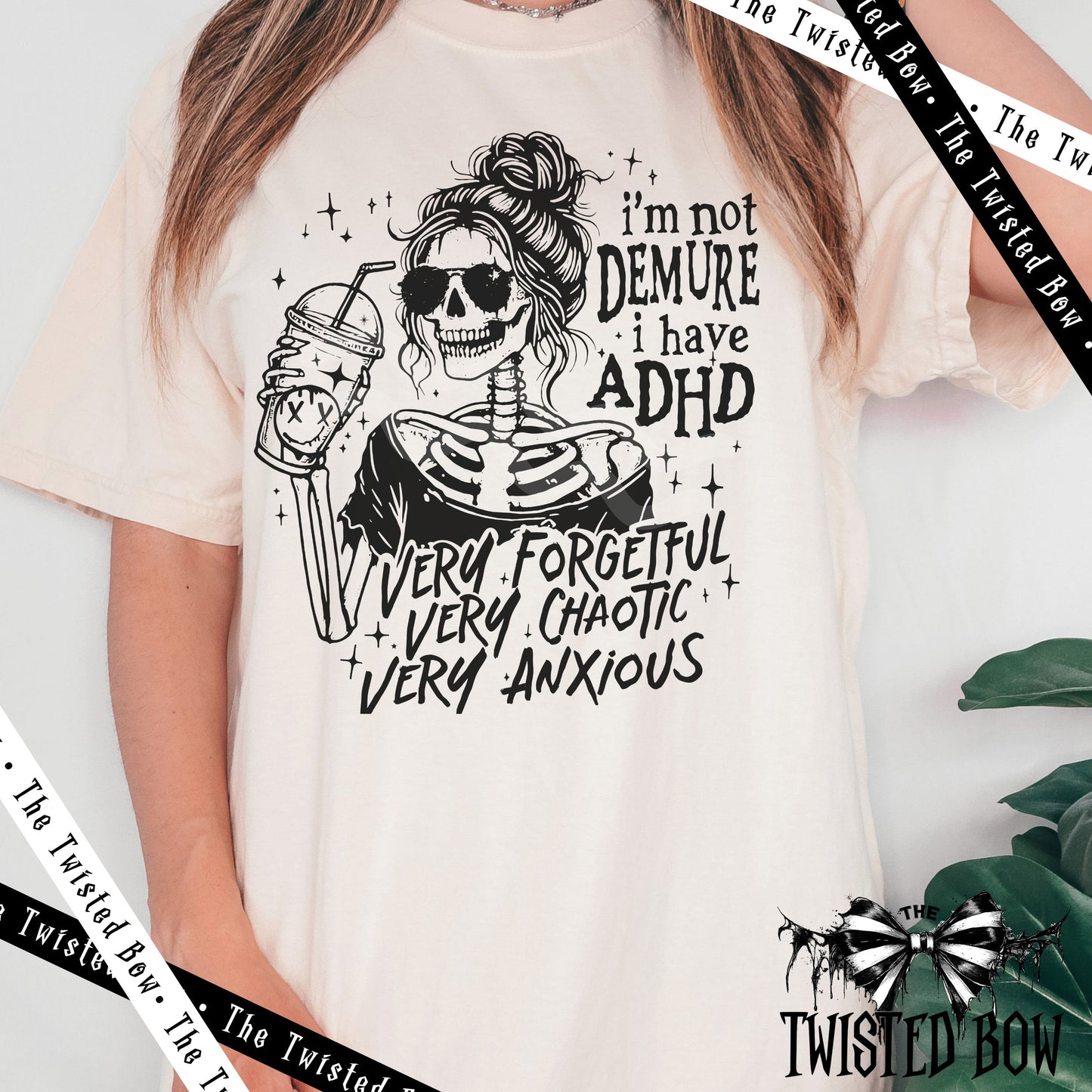 Funny ADHD Skeleton Shirt | Vintage Washed Tee