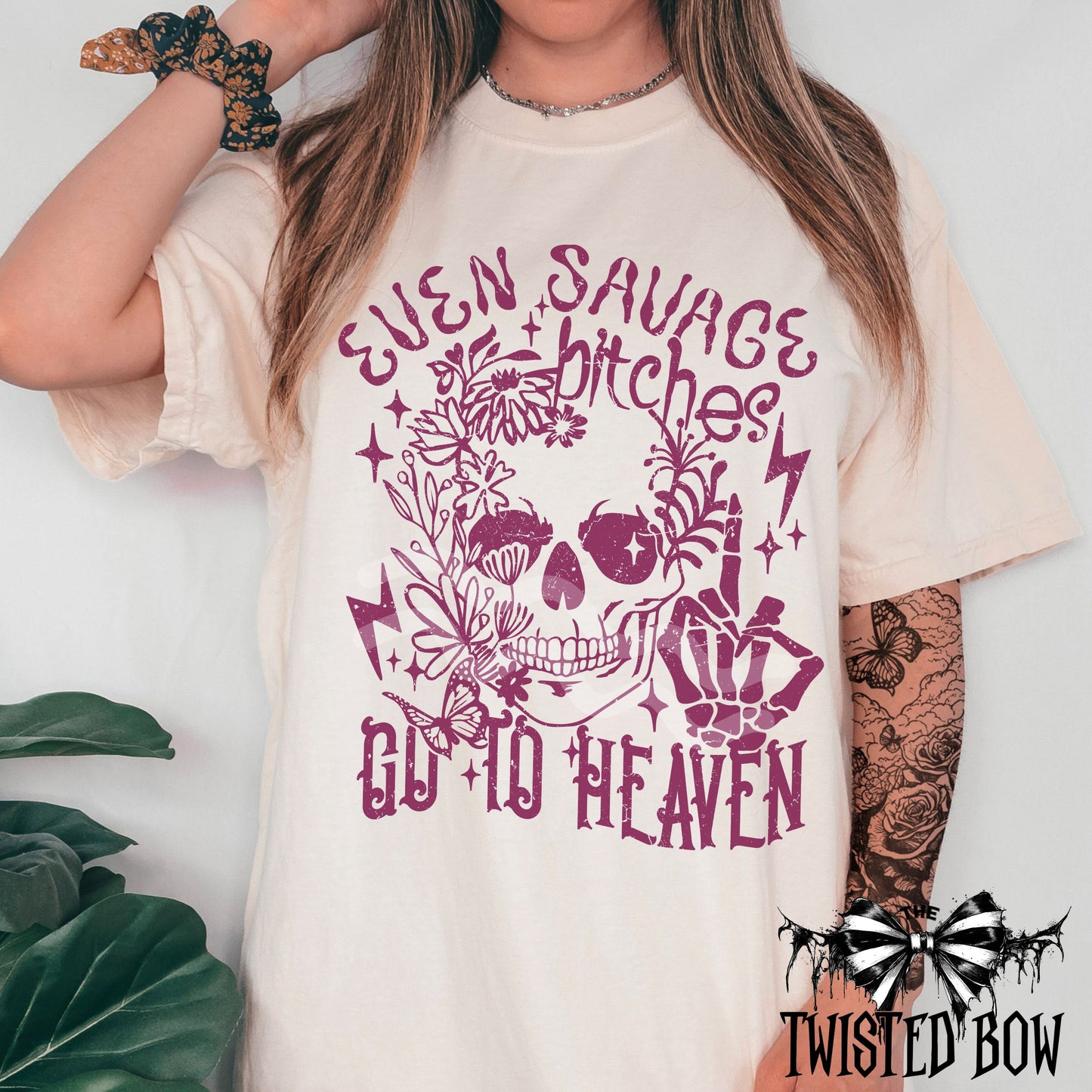 Savage Bitches Skull Shirt | Vintage Washed Tee