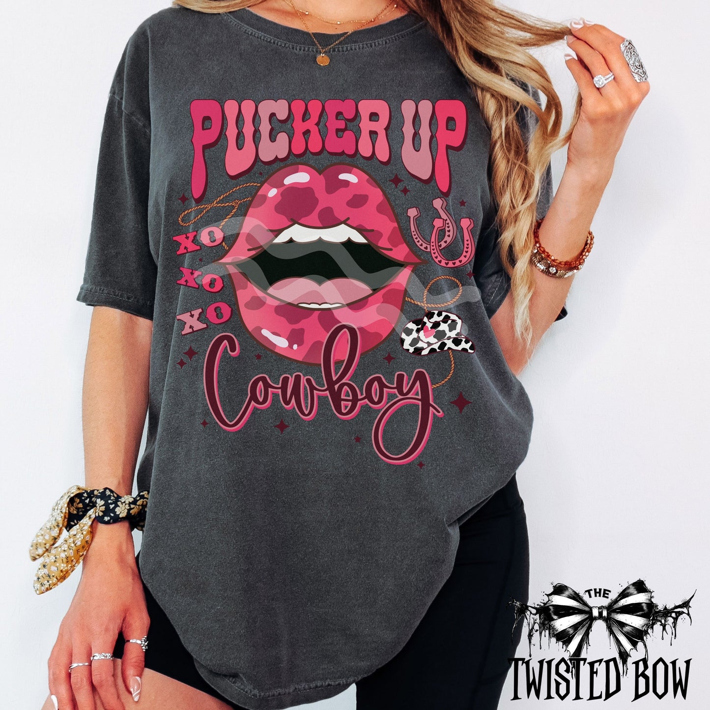 Pucker Up Cowboy Graphic Shirt | Vintage Washed Tee