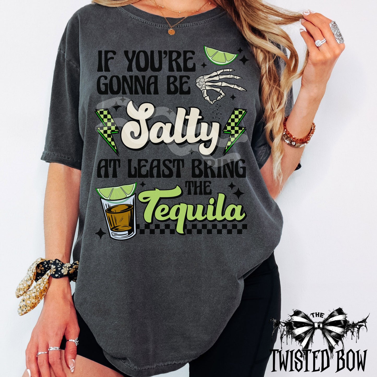 Salty Tequila Funny Shirt | Vintage Washed Tee