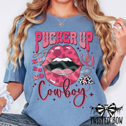 Pucker Up Cowboy Graphic Shirt | Vintage Washed Tee