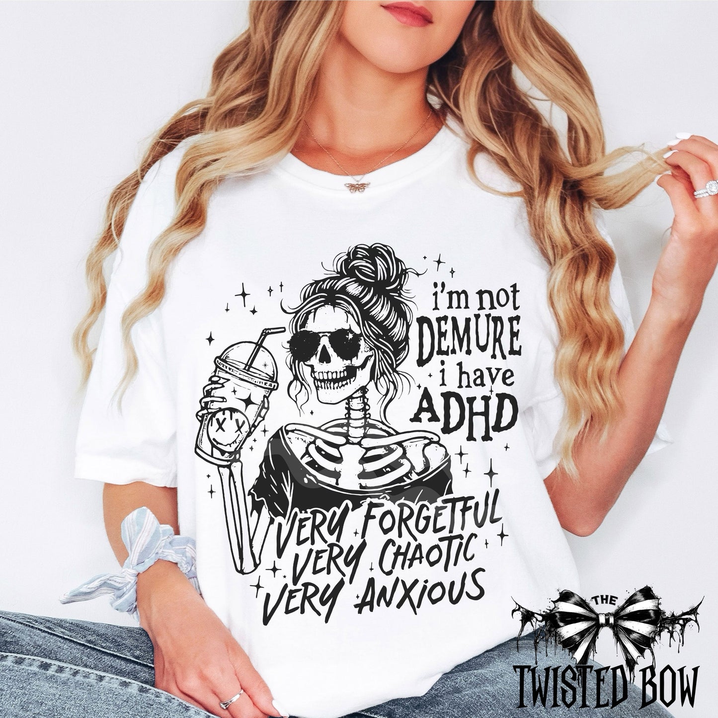 Funny ADHD Skeleton Shirt | Vintage Washed Tee